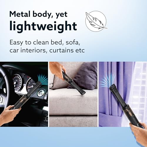 Image of AGARO Royal Mini Hand Held Vacuum Cleaner, Portable Car Vacuum, 13 kPa Powerful Suction Vacuum Cleaner, Low Noise, Rechargeable, Mini Hand Held Vacuum for Car Home Pet Office