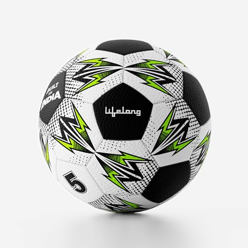 Image of Lifelong Professional 32 Panel PU-PVC Match Football | Durable Soft Leather Soccer Ball with Latex Wound Bladder | for All Surface Artificial & Natural Grass (Size 5, Multicolour)