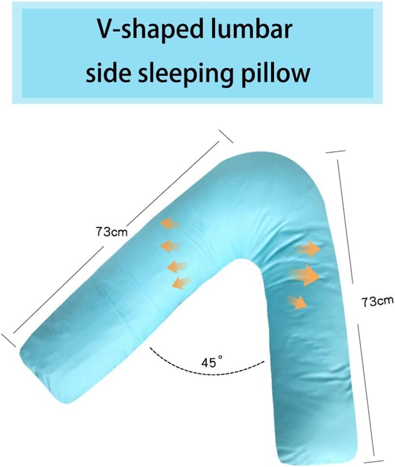 Pregnancy Pillow V-Shaped Maternity Side Sleeper Pillow Nursing Pillow. Comfortable Cotton Pillowcase Removable and Washable. 10 Colours (Color : A2, Size : 73x73cm)