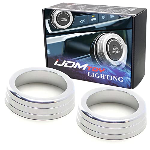 iJDMTOY 2pcs Silver Anodized Aluminum AC Climate Control Turner Ring Covers Compatible with 2016-21 10th Gen Honda Civic