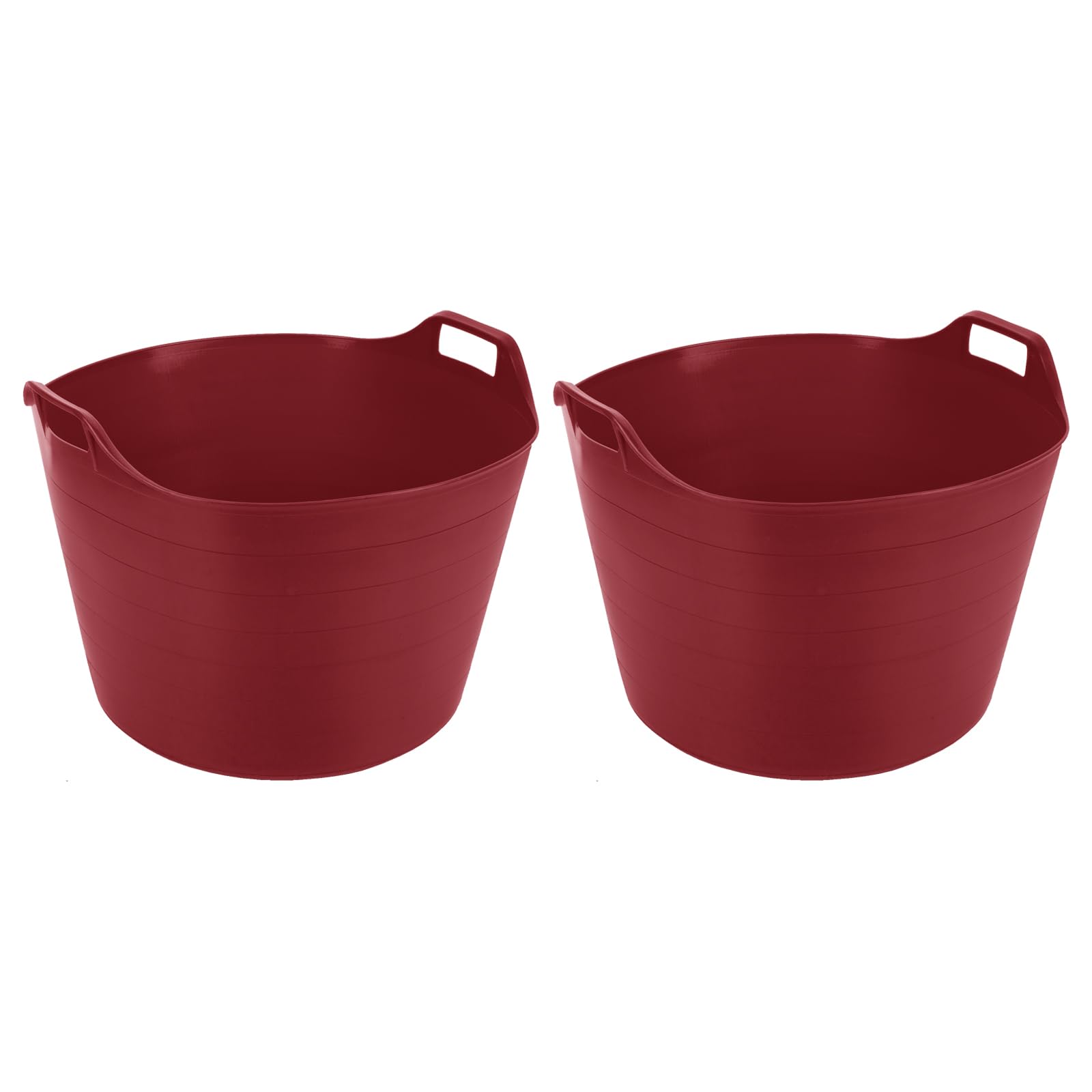 Set of 2-75L Litre Robust Versatile Multipurpose Extra Large Flexi Tub Garden Home Flexible Plastic Storage Container Bucket Flex Tub - MADE IN UK (Red)