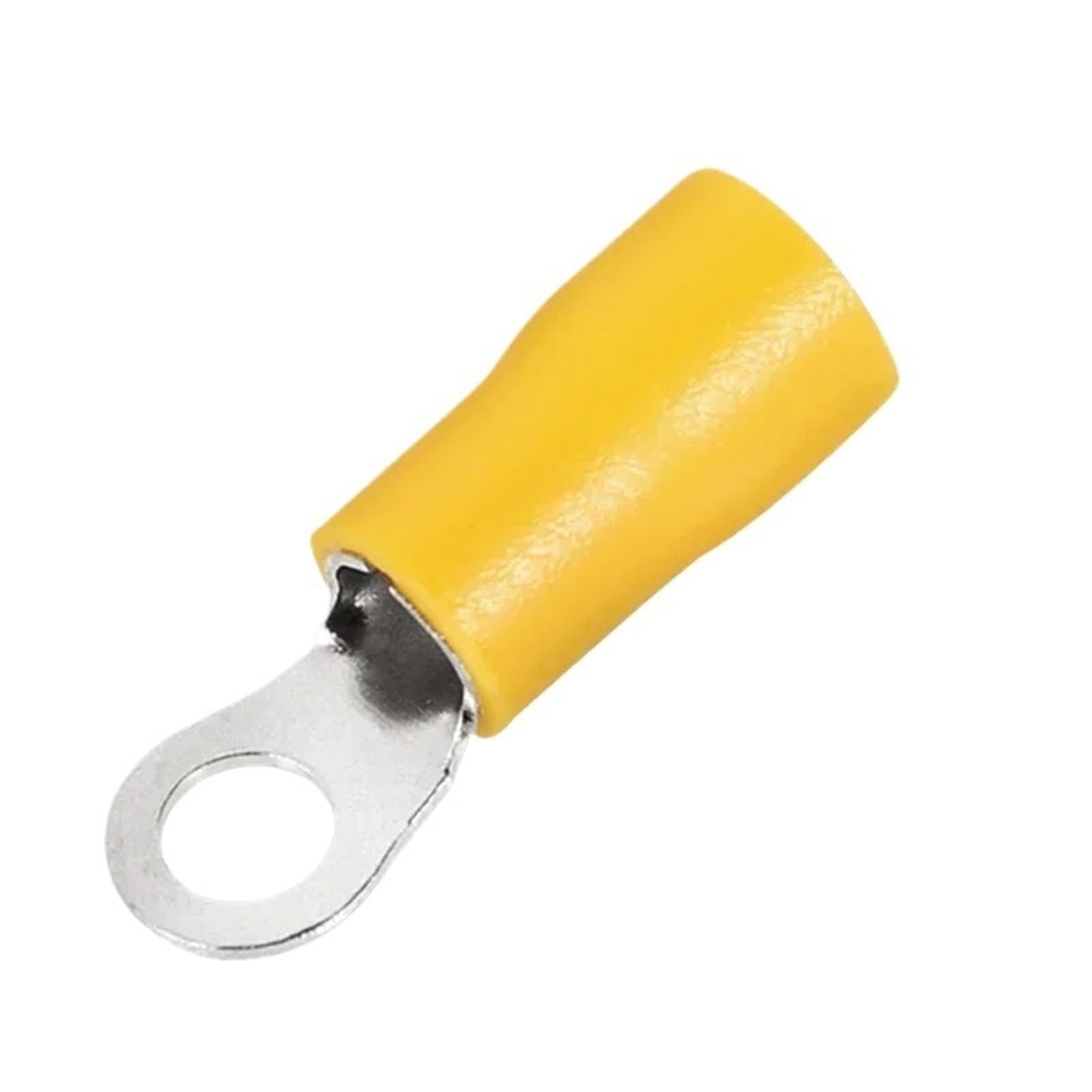 100Pcs Yellow 12-10AWG Ring Crimp Terminal Insulated Electrical Cable Wire Connector for Auto Motorcycle Marine Repair