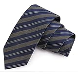PELUCHE Tempting Navy Blue & Grey Colored Microfiber Necktie for Men