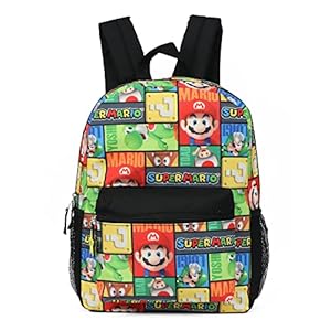 Super Mario 16″ Allover Print Character School Backpack