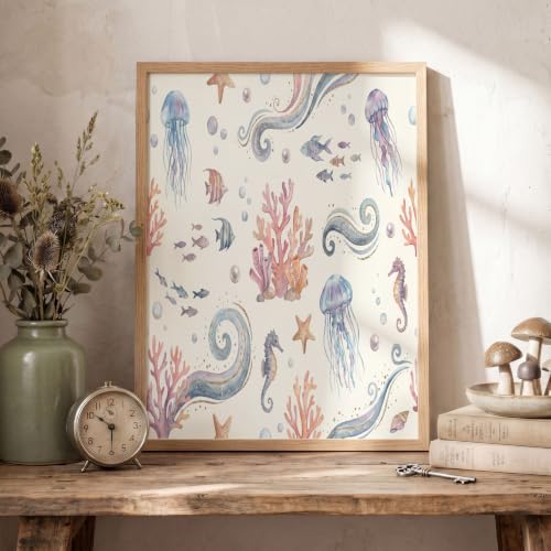 Cuadros y láminas grandes de comedor con diseño de coral simple