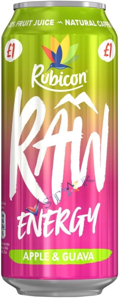 Rubicon Sparkling & Still Real Fruit Juice Full Box PM Variety Pack (Raw Energy Apple & Guava 500ml (12 Cans))