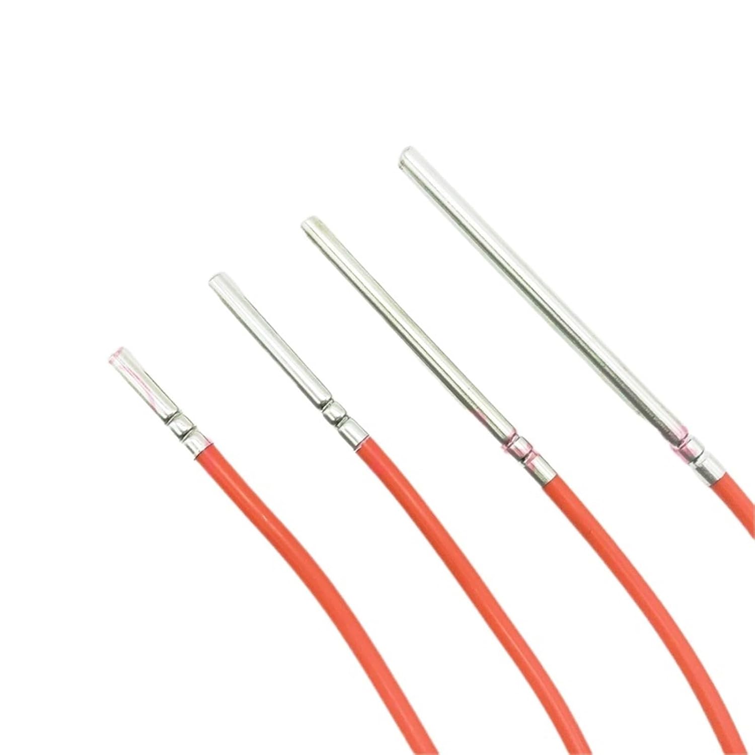 PT100/PT1000 Temperature Sensor Thermocouple -50-260°C Stainless Steel Probe 2 Wire 1M Silicone Cable 1Pcs(PT1000- L 6X100mm)