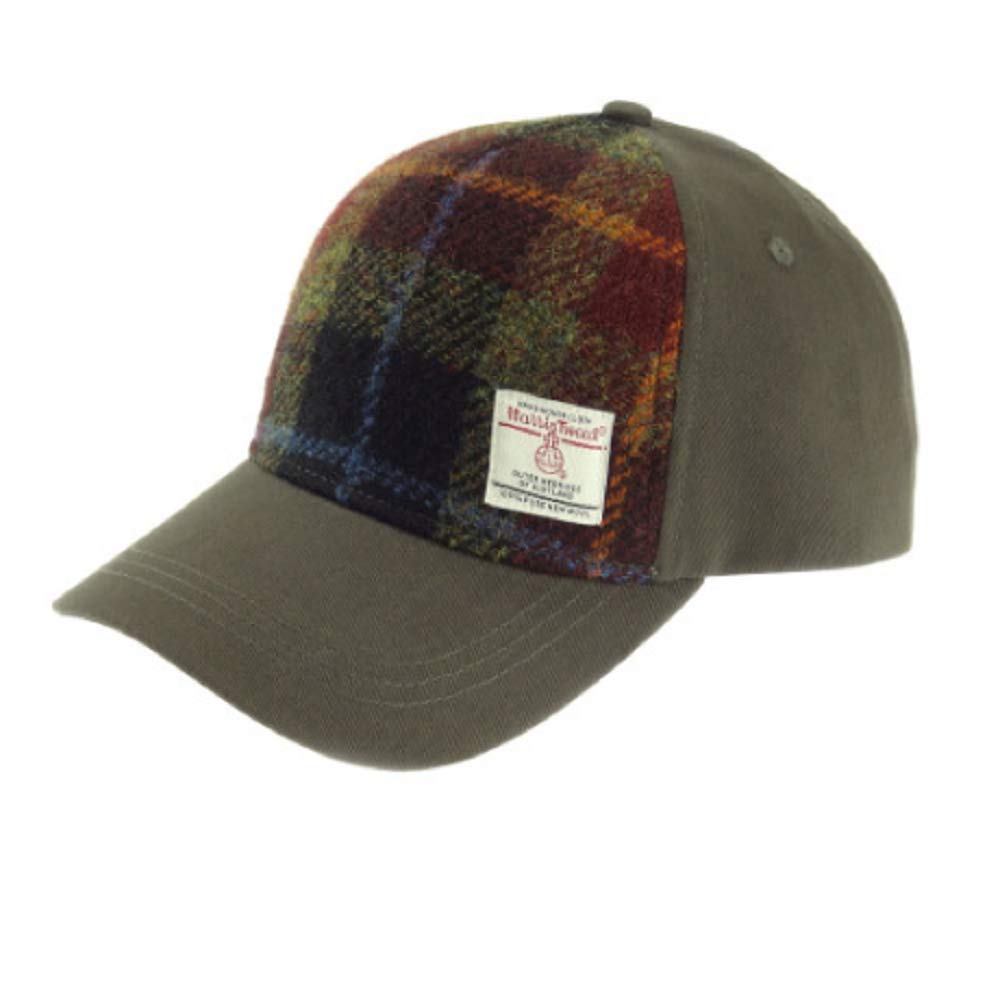 Glen Appin of Scotland Glen Appin Baseball Cap with Harris Tweed in Rust Check