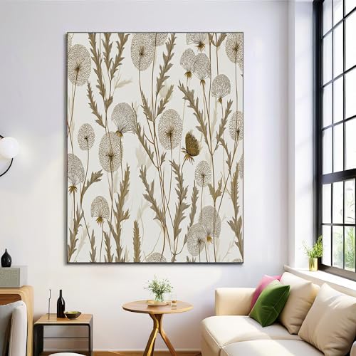 Pintura de diente de león grande para transformar paredes vacías con arte elegante