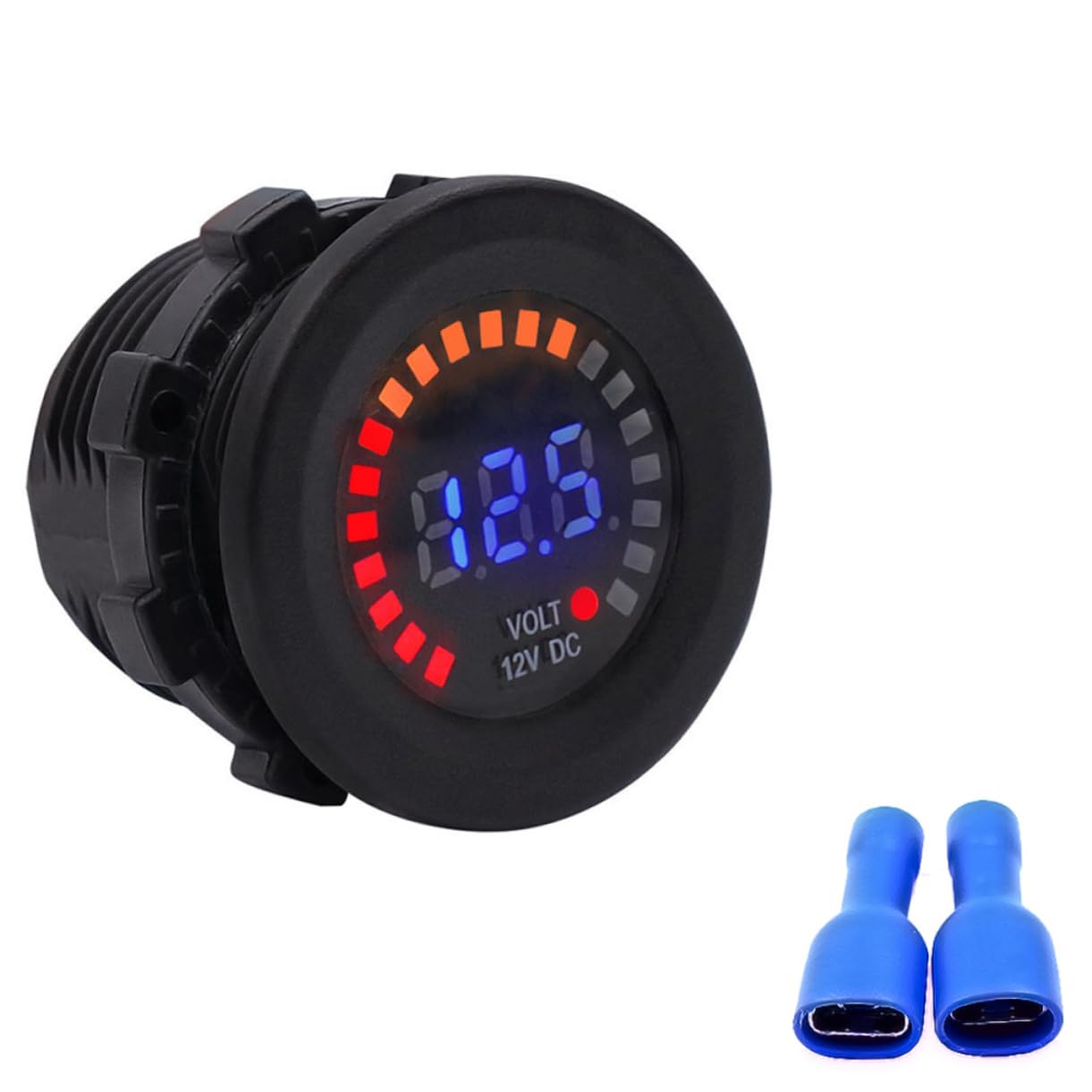 GALPADA 3pcs Dc Led Digital Voltmeter for Car Motorcycle Boat Voltage Display Gauge Reverse Connection Protection Easy to Install Blue Display for Battery Monitoring