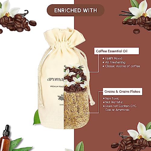 Image of Aromahpure Premium Car Perfume Fragrance Flakes -Dark Desire,`Coffee, Chocolate' Luxury Car Air Freshener made Organically with Essential Oil, Grains, and Flakes -50Gms, Smoke free your car for 30days