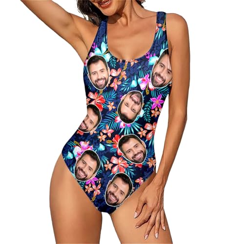 Traje de baño personalizado para mujer - Foto de cara personalizada de una pieza Traje de baño divertido traje de baño para novia mujer trajes de baño personalizados regalos fiesta en la playa