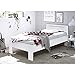 SATURN Stilvolles Futonbett 90 x 200 cm - Komfortables Jugendzimmer Einzelbett in Weiß - 95 x 76 x 204 cm (B/H/T)