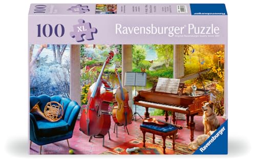 Ravensburger - Puzzle Adulte - 100 pièces - Bien être & Puzzle - Musique - Pièces Plus épaisses, Grand modèle d'image et Support Inclus - Puzzle de qualité supérieure fabriqué en Europe - 12001366