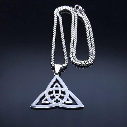 Miniatura 3 de Wicca Infinity Trinity Knot Triquetra Necklace Stainless Steel Witch Celtic Knot Amulet Necklace Jewelry Collar Acero Inoxidable