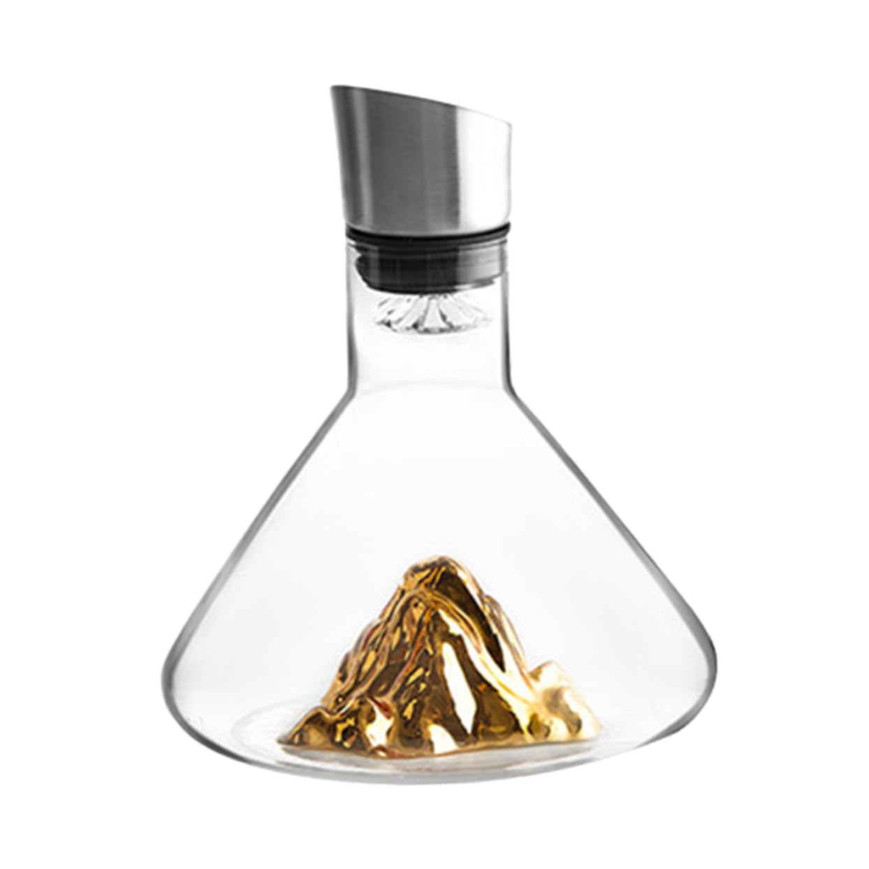 Goldener Kristall Wein Dekanter 1500ml mit Schrägem Mund