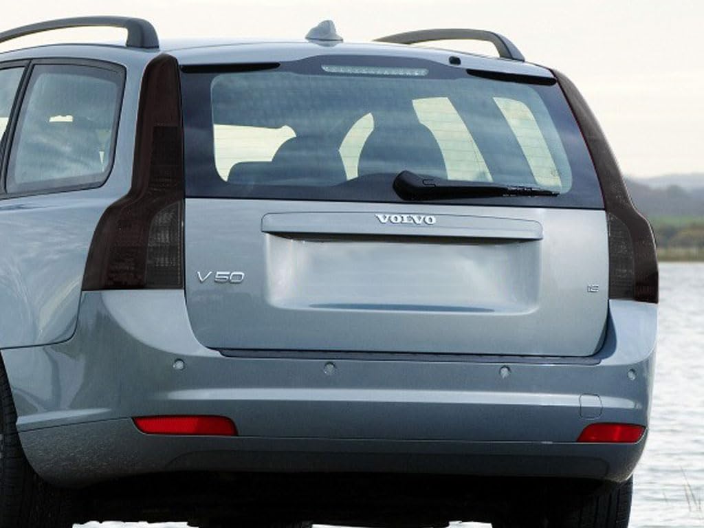 Rvinyl Tail Light Tint Covers Compatible with Volvo V50 2005-2007 - Smoke