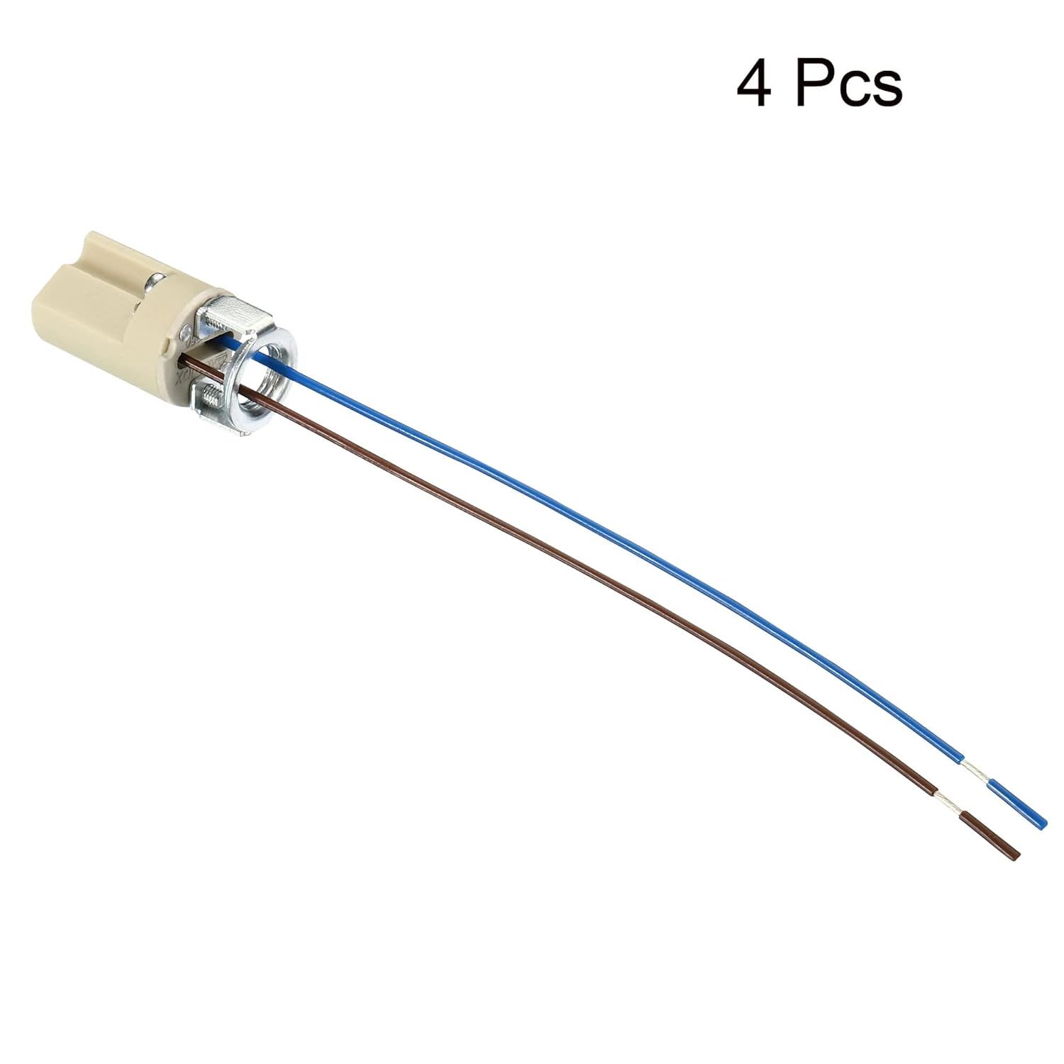 PATIKIL G9 Light Base Socket, 4 Pack Ceramic Lamp Bulb Holder Connector Lighting Replacement with 140mm Cable Wire for for Halogen Incandescent LED Bulb