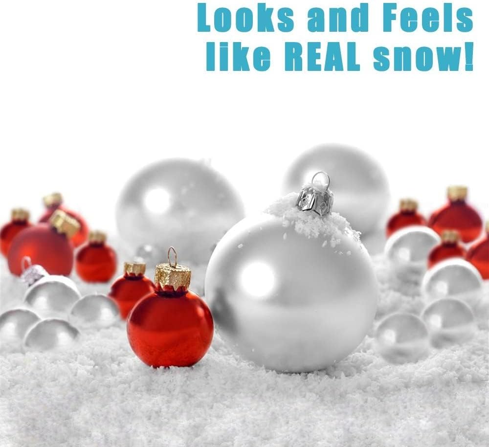 10 Ounces Dry Plastic Artificial Snow for Christmas Decorations, Village Displays, Holiday and Winter Crafts (5)
