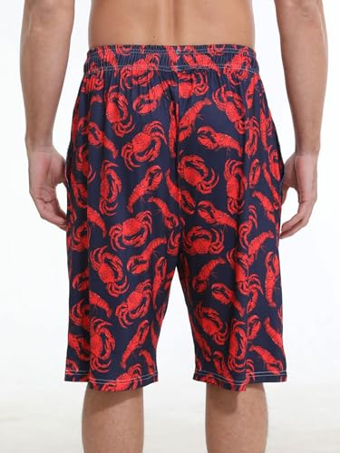 Image of Mens Pajama Shorts Graphic Lounge Bottoms Sleep Pjs with Pockes