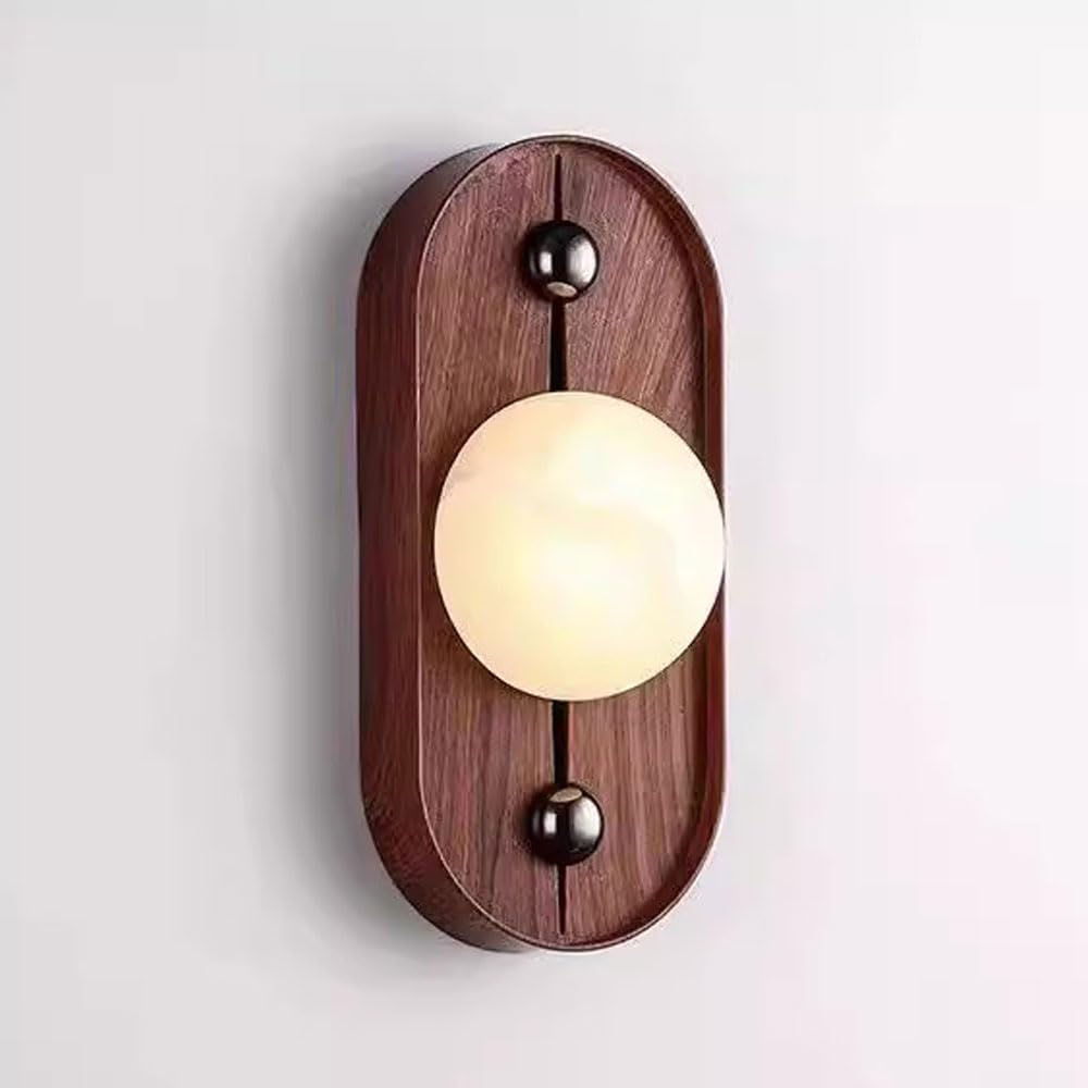 SSBHDM Medieval Modern Style Wall Light, 10.6 Inch Oval Indoor Wall Lamp, LED Light Source Alabaster Wall Sconce, Restaurant Living Room Bedroom Decoration Light Fixtures