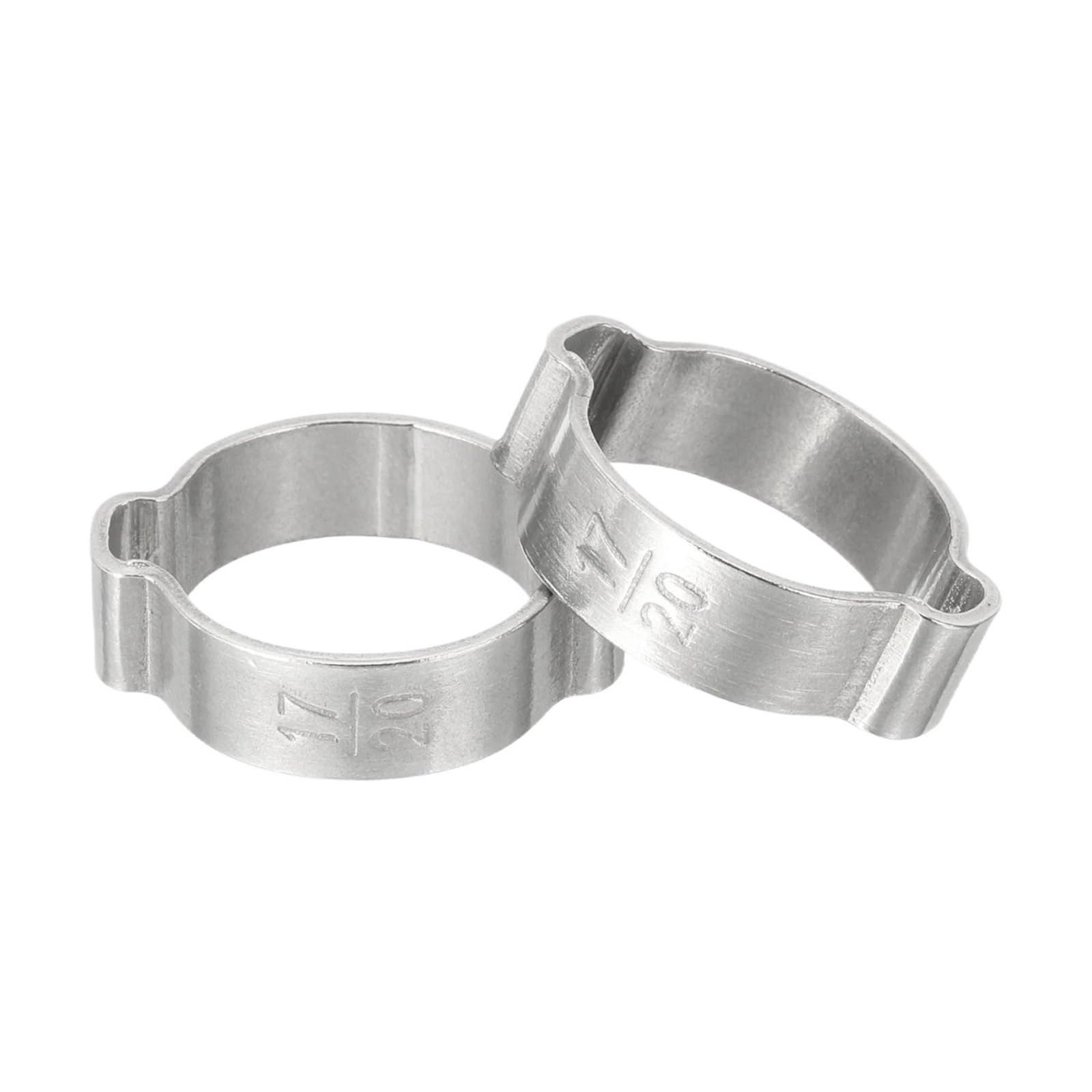 Doppelte Ohr-Schlauchschellen 20/40Pack 7-31mm 304 Edelstahl Doppel Ohr Schlauch Klemme Luft Silikon Benzin Wasser Kraftstoff Rohr O Clip Crimp Ringe(17-20mm 20Pack)