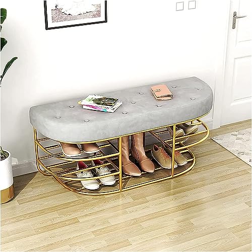 Banc à chaussures d'entrée moderne avec siège rembourré confortable et rangement