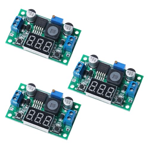KERWINN 3�� �O���[�� LM2596 ���߉\ DC-DC �~���R���o�[�^�[ �X�e�b�v�_�E�����W���[�� LED�d���\���t�� 4-40V~1.25-37V �d��