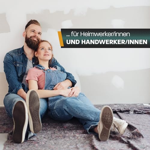 Hinrichs Malervlies 5m² 180g/m² - 1x5m Maler-Abdeckvlies mit Anti-Rutsch Beschichtung - Abdeckfliesse für Boden - Allzweckvlies als Schutz für Boden, Treppen & Möbel