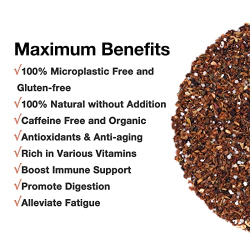 Rose Peach Hibiscus Loose Leaf Tea(120G) Bundle With Lemongrass Ginger Rose Herbal Tea Loose Leaf (120G), Organic Caffeine Free, Hot And Iced Tea #TOP3