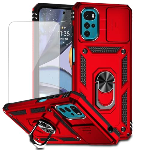 Protection anti-choc Moto G22 avec coque caméra coulissante et verre trempé