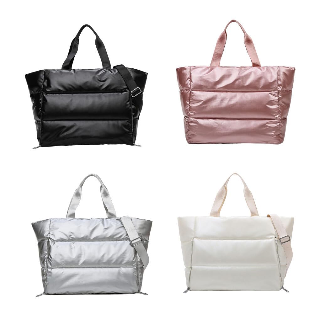 Borsa da palestra resistente per gli appassionati di fitness Facile da trasportare con tasche integrate Borsa da fitness con zaino monospalla in nylon morbido, argento