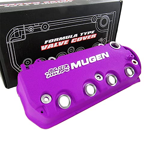 Purple Aluminum JDM Mugen Racing Rocker Engine Valve Cover, Honda Civic D15 D16 D16y VTEC SOHC Engine, Passenger Car