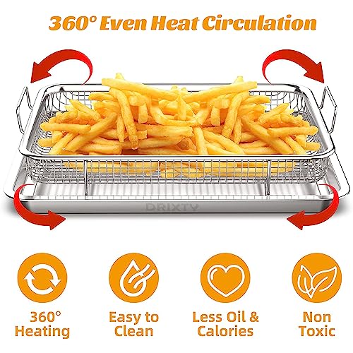 Image of Air Fry Tray Non-Stick Crisper Tray for Microwave /Over Baking Tray Crisping & Steel Pan Grill Basket Uses Hot Air to Crisp and Fry Food Without Oil or Unhealthy Fats Grill & Crisping Basket