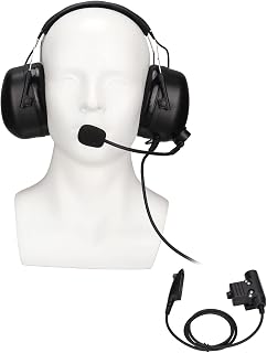 Auriculares de proteção auditiva, Atiradores Auriculares de proteção auditiva 7,1 mm Fone de ouvido com U94PTT para GP338 GP-328 GP-340 GP-380 para construção de campo de tiro