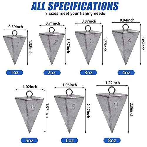 Fishing Pyramid Sinker Weights Pyramid Fishing Sinker Bulk Fishing Weights Tangle Free Fishing Sinker 1Oz 2Oz 3Oz 4Oz 5Oz 6Oz 8Oz #TOP3