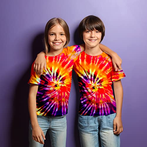Image of Kids Tie Dye Shirt 6-18 Years Children Hippies Senior Tie-Dye Tee Tshirt for Boys' Girls'