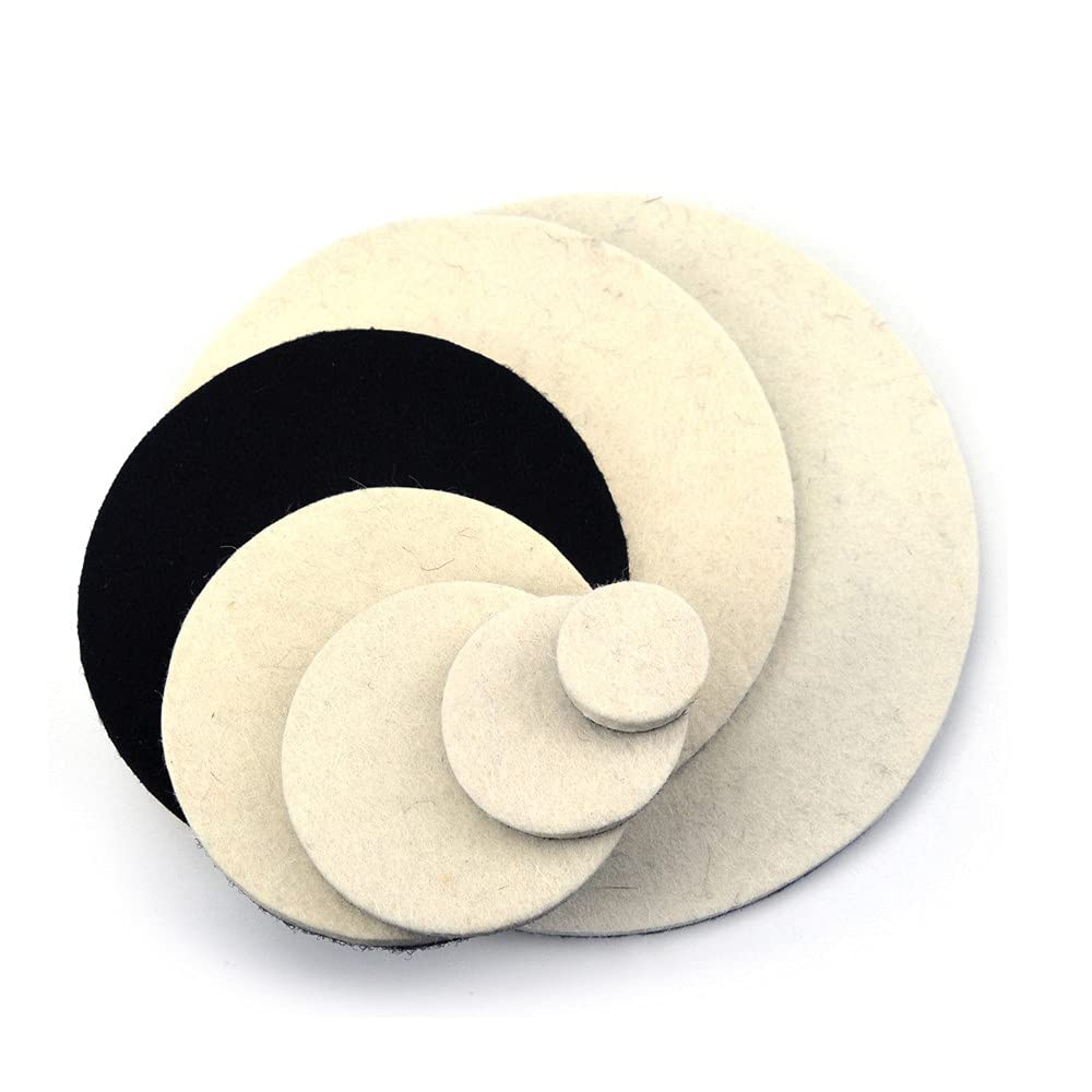 2 Pezzi 1/2/3/5/6/7 Pollici floccaggio Feltro di Lana lucidatura Disco abrasivo abrasivo ad Alta densità Gancio e Passante lucidatura pastiglie(7 inch X 2pcs)