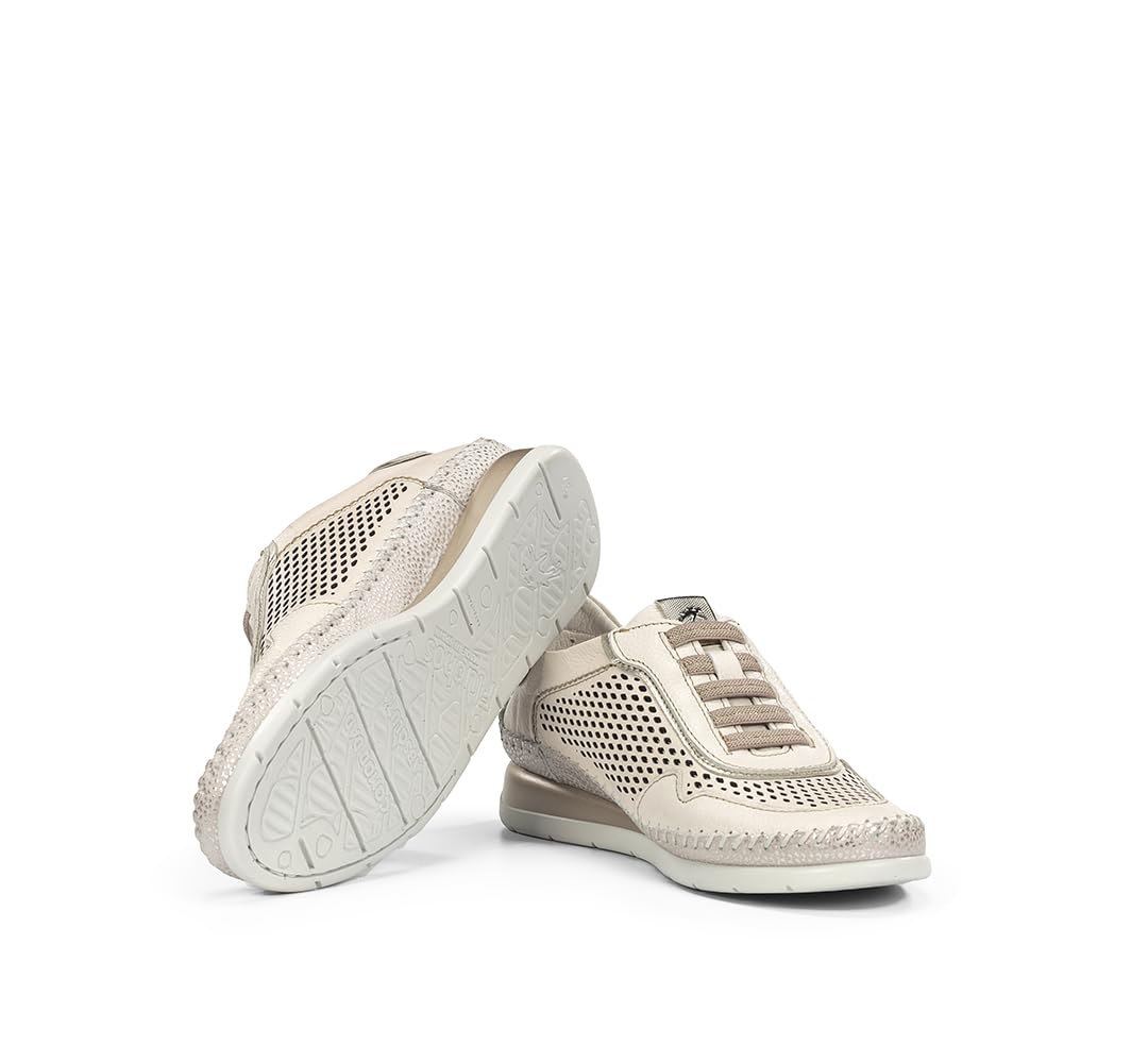 Fluchos - Scarpe sportive,Sneakers in pelle,coulisse elastica,Suola in gomma bianca,Griglia,traforato, per: Donna