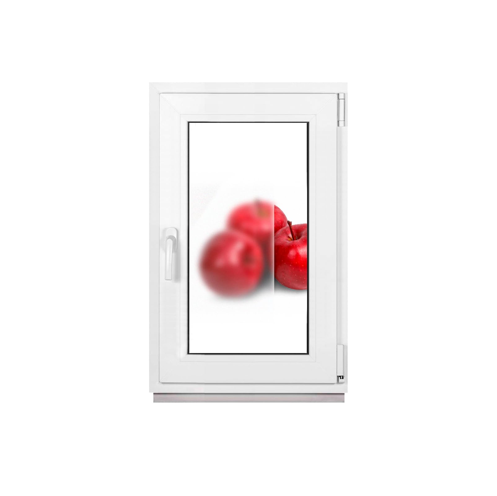 Framex Finestra da bagno Bianca Doppio Vetro Satinato 60 x 90 cm DIN Destra, Finestra seminterrato PVC Satinato 600 x 900 mm 32 mm Oscillobattente (Maniglia Sinistra)