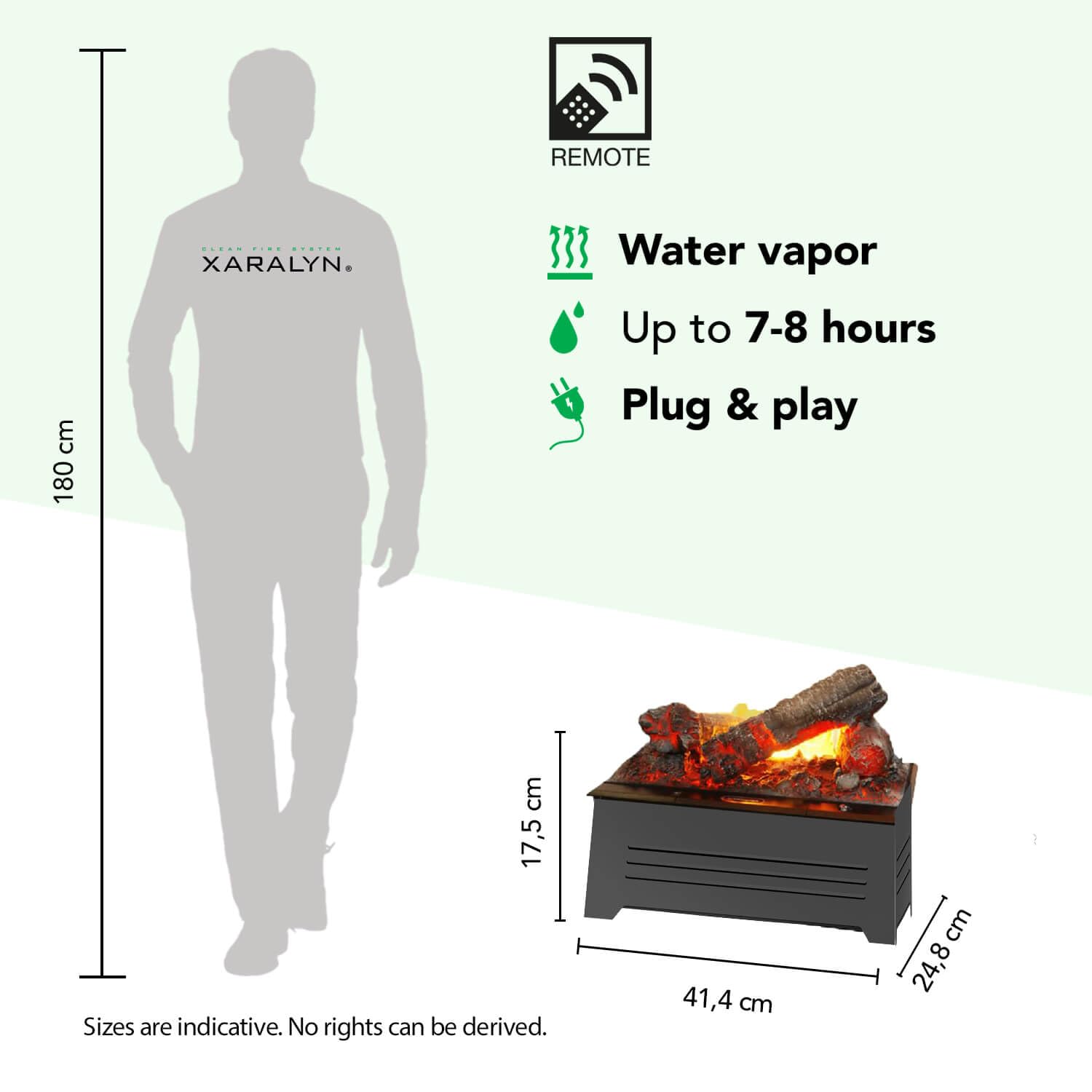 Xaralyn - Caminetto elettrico a LED da parete Castello 70 3D, a risparmio energetico, non richiede camino