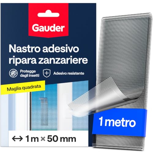GAUDER Nastro riparazione zanzariere (1 m x 50 mm - nero)