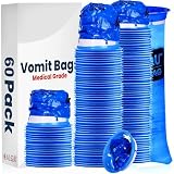 Healqu Sacchetti per vomito ospedaliero, confezione da 60 sacchetti da 1000 ml per auto – per Airsick Travel & Motion Sickness – Resistente alle perdite di grado medico – Sacchetti usa e getta per