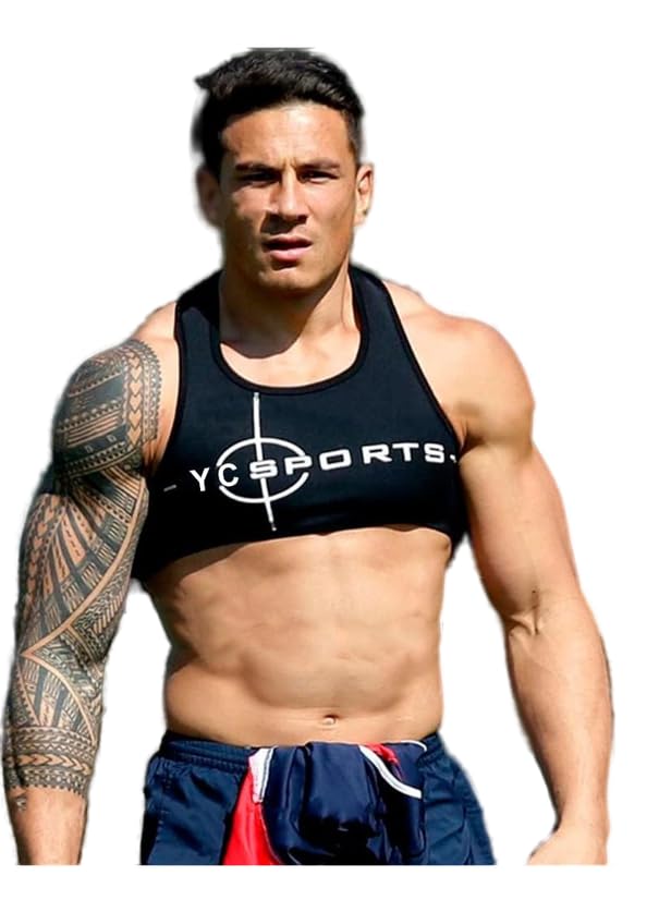 Men's Neoprene Football Chest Support Vest, Black, Fitness Sports Injury Prevention Gear
