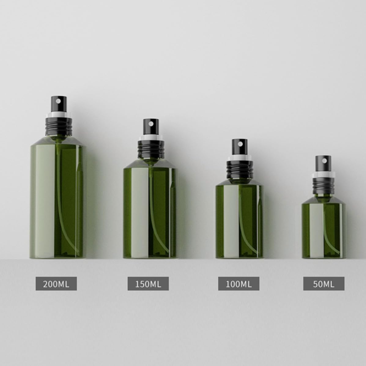 Ciieeo 3pcs Green Reusable Spray Bottles 200ml Plastic and Alumina Dispenser Sprayer Bottles Portable Water Sprayer for Travel and Outdoor Use