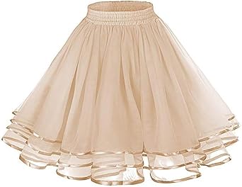 Knee Length Petticoat Skirt for Women - Womens 50s Petticoat Tutu Underskirt Under Dress Puffy Skirt Half Slip