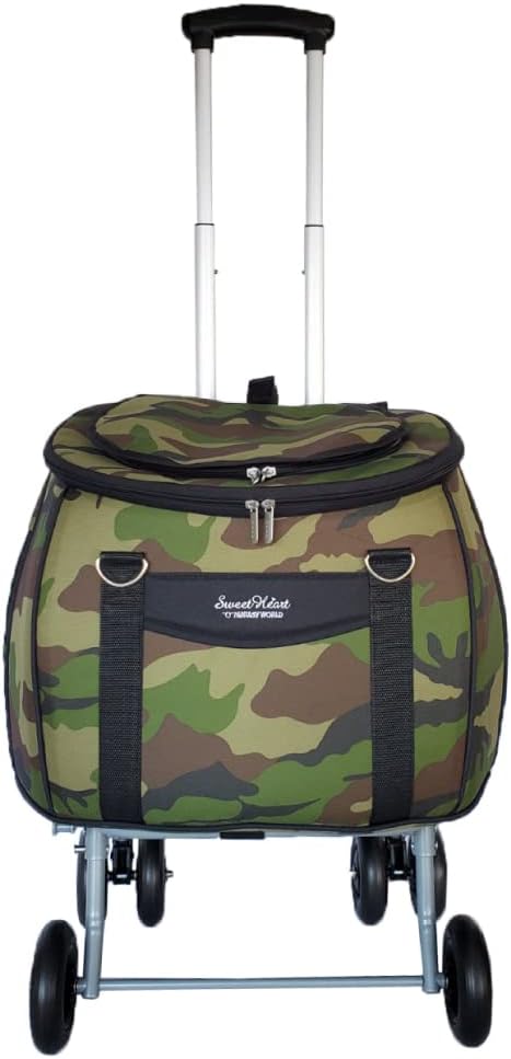 Fantasy World Compact Multi-Functional Pet Cart, Sweetheart, Backpack Type, S, Woodland, Camouflage, for Dogs, Cats, Pets, Can Be Used with Bag Only