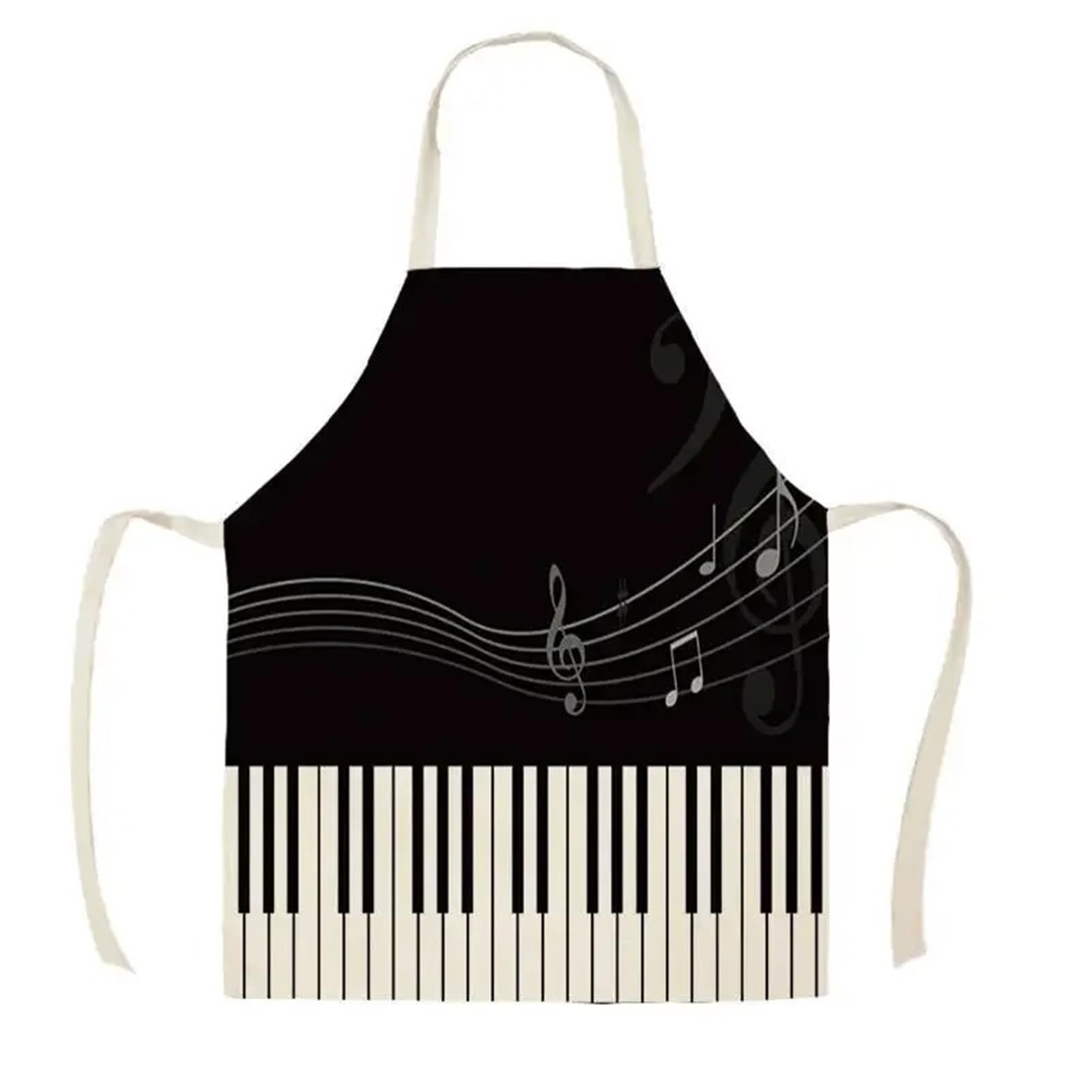 Delantal de cocina con patrón 2 uds for mujeres y hombres, casera, horneado, delantal lino, 68x55 Cm para Cocinar, Restaurante