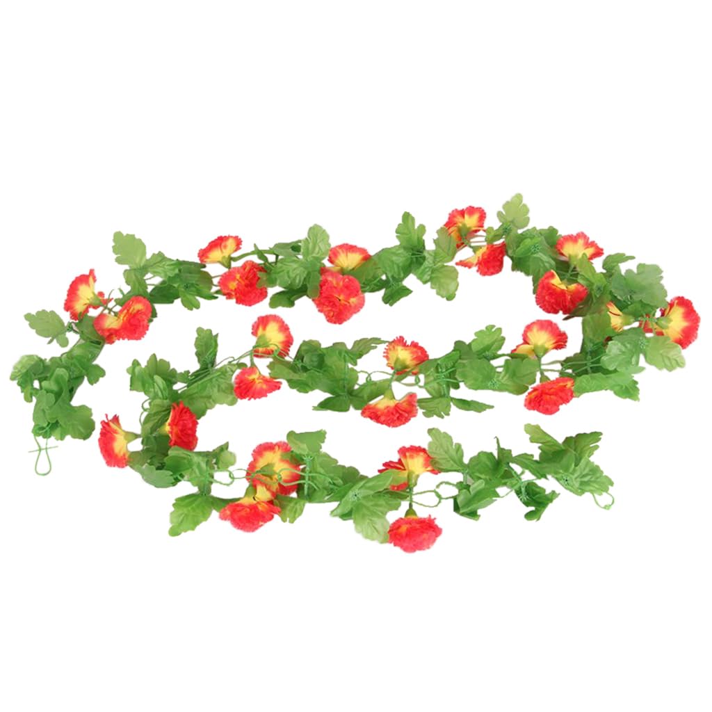 TWISAXC Rural Style Carnation Hanging Flower Ivy Vine For Bridal Ceremony Arrangements Wedding Decorations Flower Balcony Silk Hanging Artificial