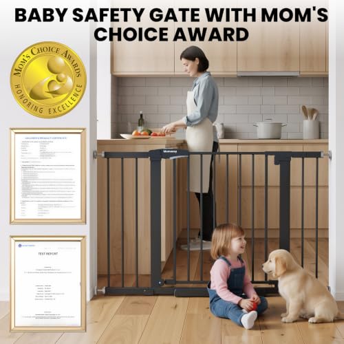 Image of Mumeasy Baby Gate for Stairs, 29.7-46 inch Walk Through Dog Gate Indoor